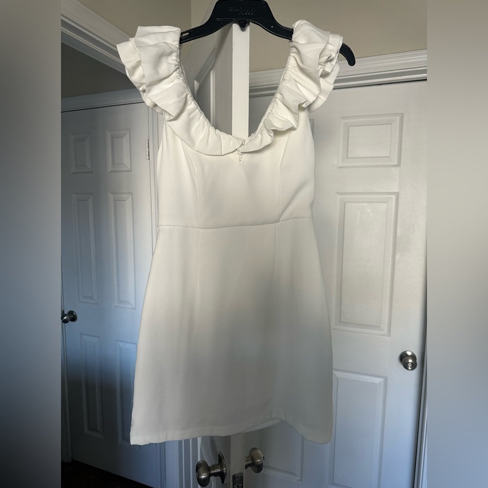Elegant White Ruffle Dress